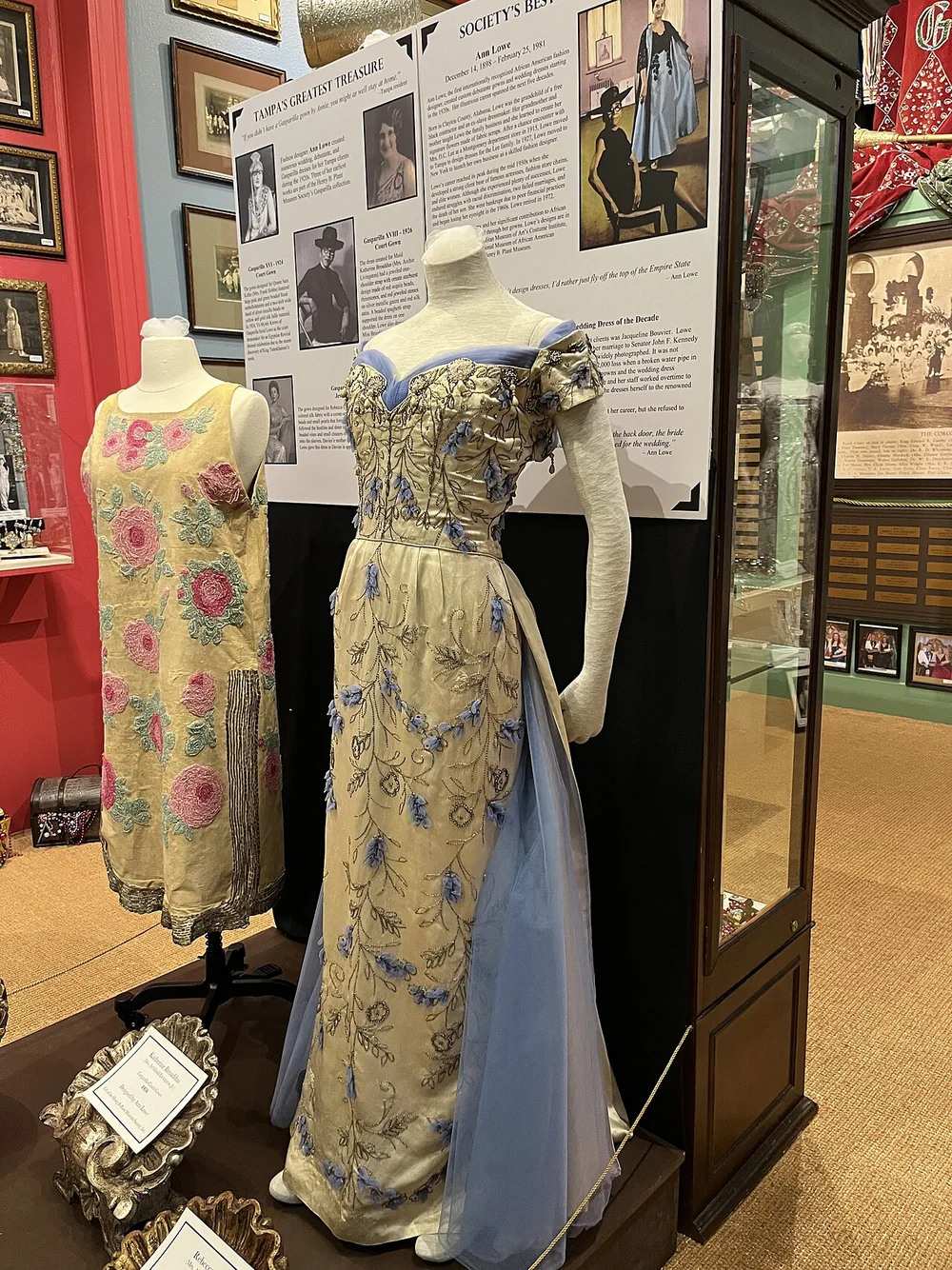 No freely licensed photograph of Ann Lowe is available. Shown instead: two Gasparilla court gowns she designed, held by the Henry B. Plant Museum Society.